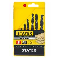 Набор сверл по дереву спиральных,  8 шт., 3-4-5-6-7-8-9-10, STAYER