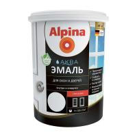 Эмаль акриловая 1,10кг/0,9л белая глянц. д/окон и дверей Alpina Аква