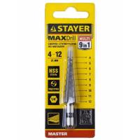 Сверла по металлу  4-12 мм, ступенчатое, 9 ступеней, STAYER