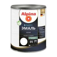 Эмаль акриловая  1,10кг/0,9л  белая мат. Alpina Аква